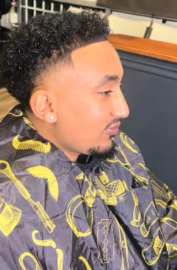 Curly Top Fade by KYANA